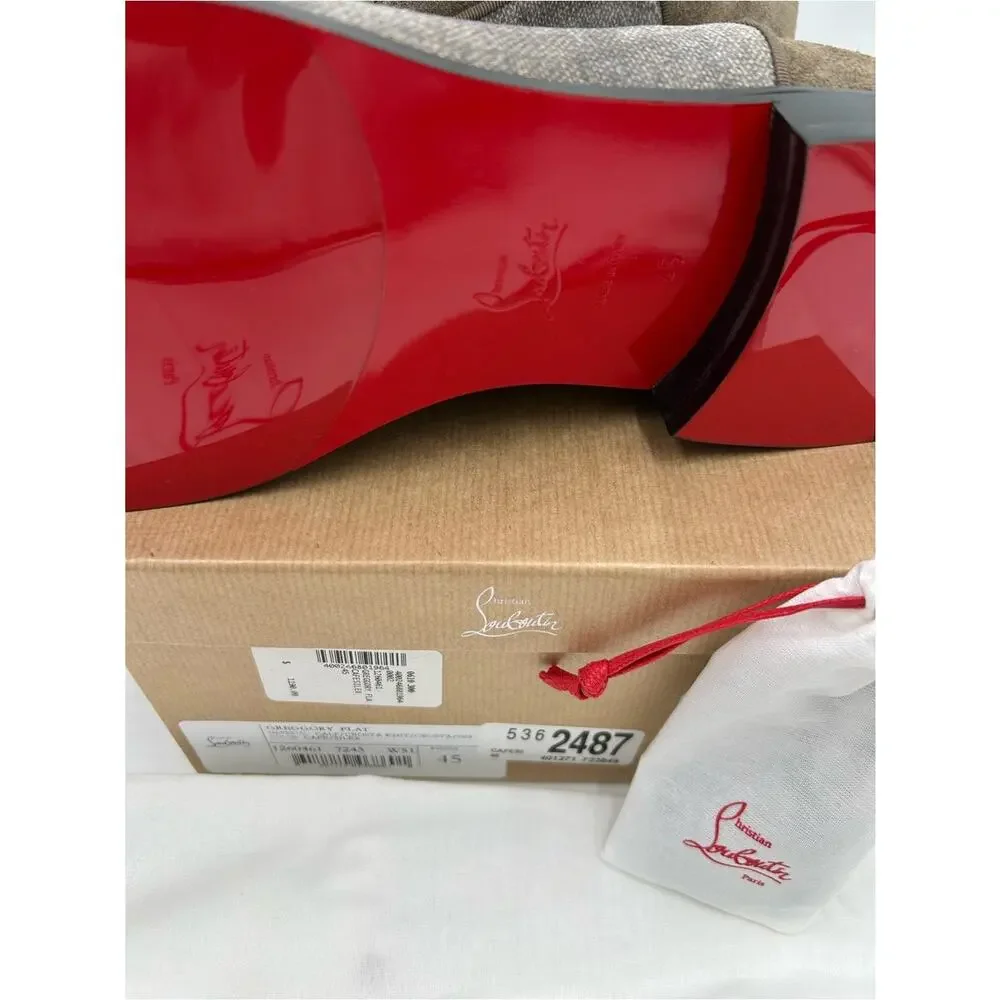 Men's Christian Louboutin,Greggo leather and fabric Oxford size 45 made in Italy